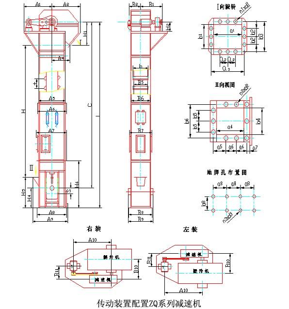 常見的TD、TH、NE斗提機(jī)標(biāo)準(zhǔn)地腳孔參數(shù)